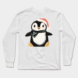 Cute Penguin Drawing Long Sleeve T-Shirt